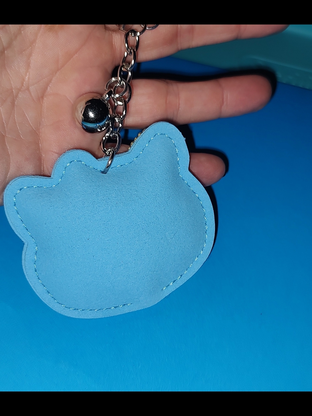 New! Rhinestone Hello Kitty Keychain with Blue Bow - Picture 5 of 5
